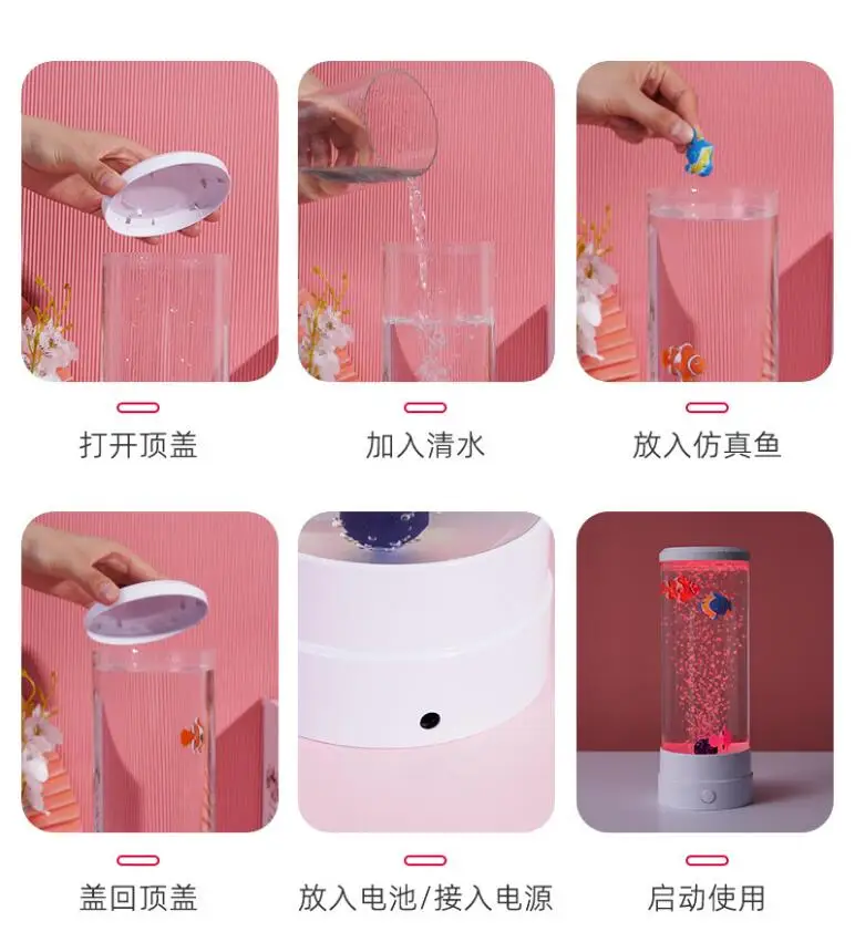 LED Fish Lamp Ambient Night Light Remote Control Color Changing Decorative Lights Aquarium Birthday Gift For Children USB