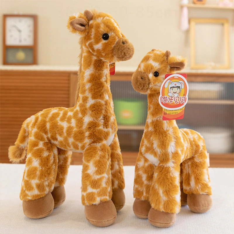 Jouet en peluche de renne mignon Kawaii, poupée d'animal en peluche, cadeau de noël pour enfants, cadeau d'anniversaire, jouet pour bébé fauve doux