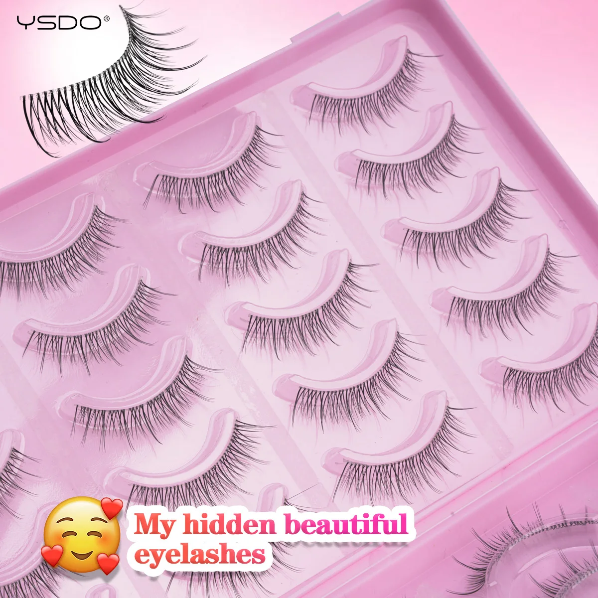 YSDO 20 pairs Natural 3D Mink Eyelashes Makeup Faux Mink Lashes Book Soft Wispy False Eyelash Extension Tools Half Fake Lashes