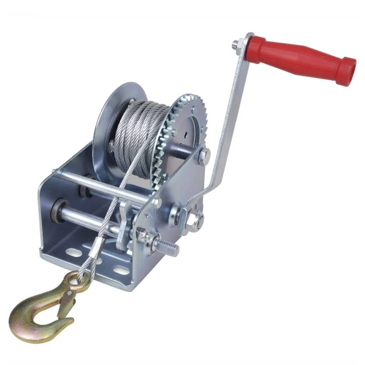 Portable Winch Hand Gear Crank Winch 360-1130kg Manual Winch Wire Rope Traction Hoisting Winch for ATVs Boats Trailers