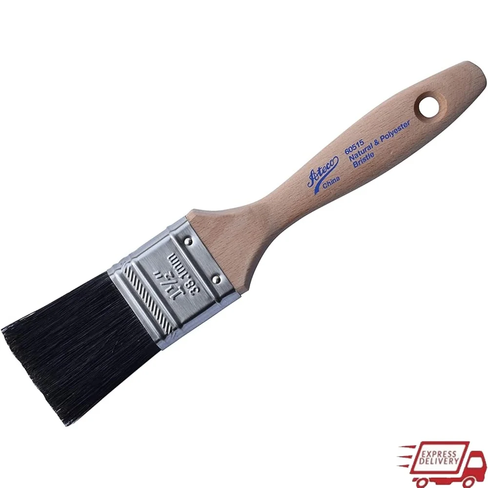 

Pastry Brush 1.5-Inch Wide Black Boar Bristles Stainless Steel Ferrule Wooden Handle Baking Basting Glazing Pastries