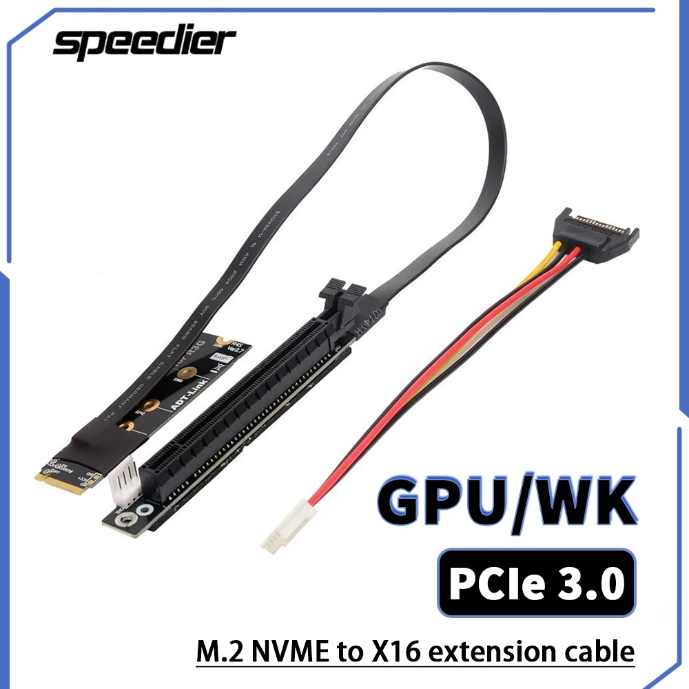 

Переходник M.2 NVME к PCIE 3,0x16, переходник Gen 3,0, 8 Гбит/с для кабеля для майнинга BTC, графическая карта GTX1080ti, NVIDIA и AMD