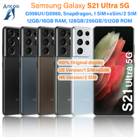 Original Galaxy S21 Ultra 5G G998U1 G9980 128G/256G/512GB ROM 12/16GB RAM Snapdragon Octa Core 6.8\
