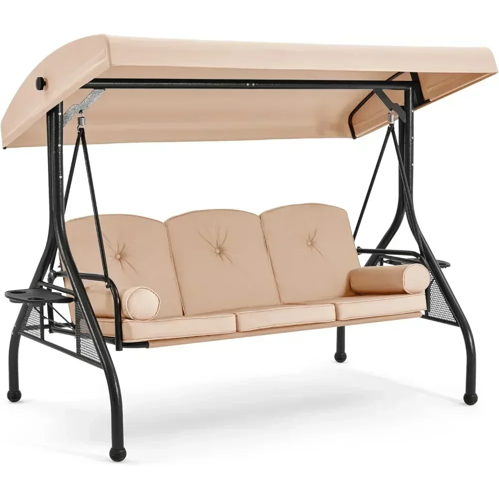 

Уличные качели для крыльца на 3 сиденья, регулируемые качели для крыльца с навесом, уличные качели с подставкой, стул-планер с утолщенными патио качели