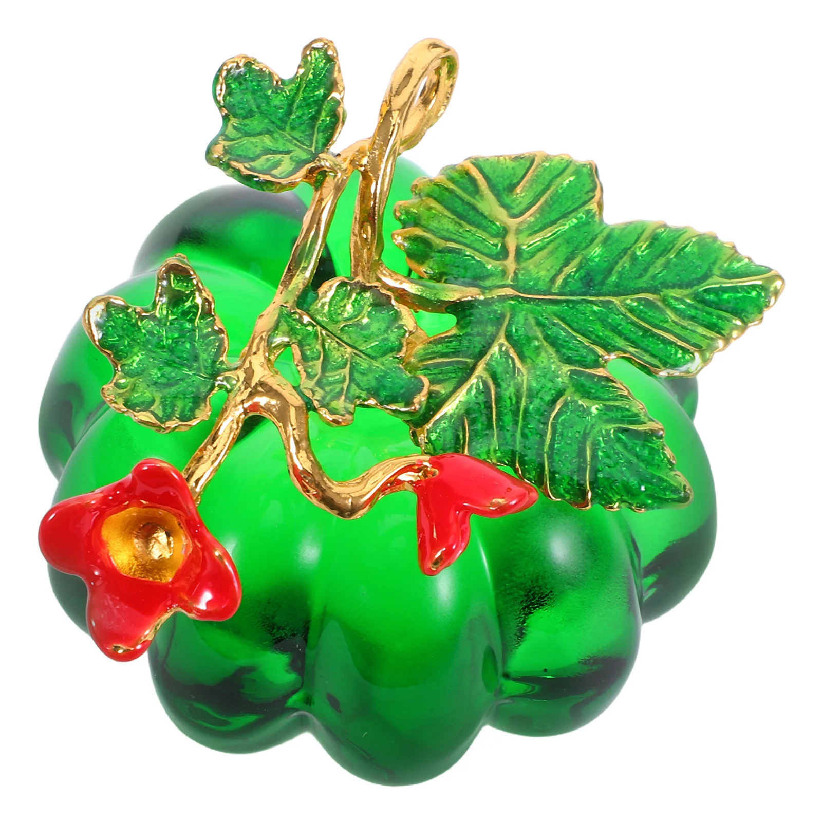 

Decor Crystal Pumpkin with Leaf Charm Cute Decorative Pumpkins for Table Fall Decoration