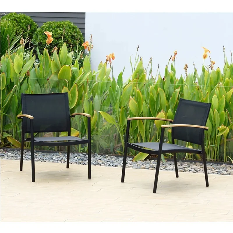 Custom Aluminum Mesh Outdoor Leisure Chair Set - Classic and Comfortable Garden Terrace Furniture