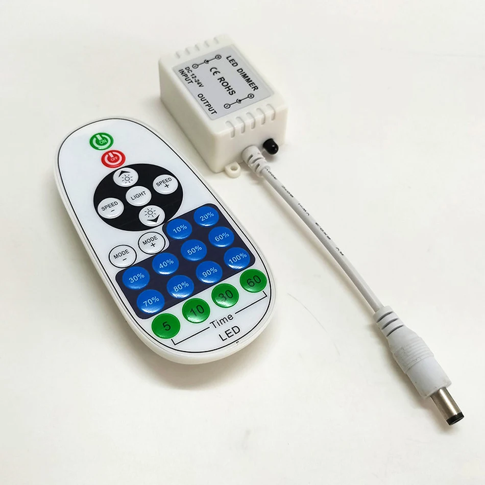 وحدة تحكم خافتة ليد أحادية اللون ، مفتاح لاسلكي عن بعد ، شريط إضاءة ، توقيت ، 24 فولت ، 6 أ