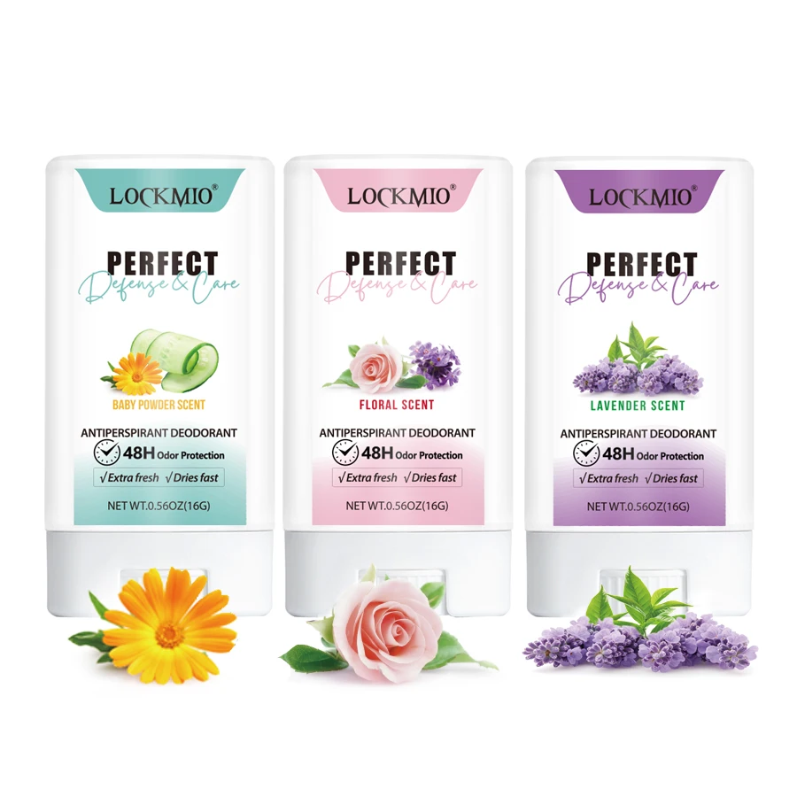 مزيل عرق LOCKMIO مضاد للتعرق للرجال والنساء 48 ساعة منتج مزيل عرق قوي صيفي طازج 16 جرام عصا عطر معجون مريحة