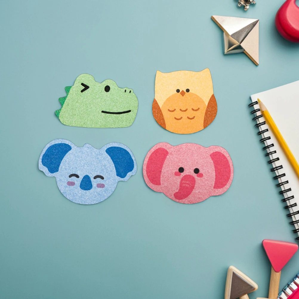 4Pcs Animal Bathing Sponge Cotton Compressed Wood Pulp Reusable Elephant Owl Scrubber Soft Material Quick Absorption