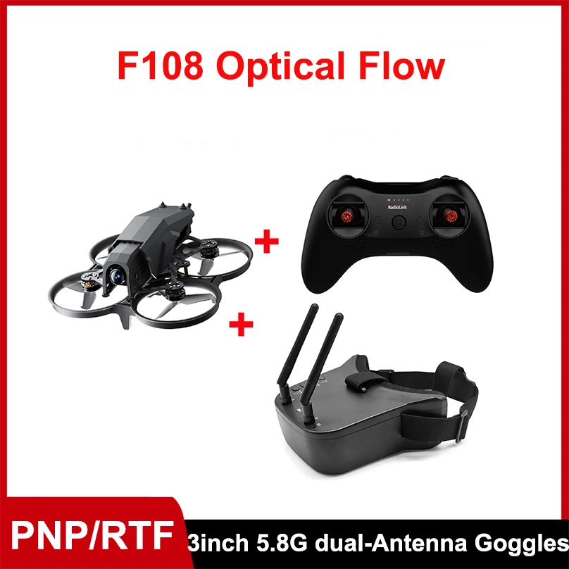 

Radiolink PNP RTF 2,5 "F108 оптический поток FPV гоночный микродрон квадрокоптер с передатчиком T8S R8SM приемник 3-дюймовые очки 5,8G