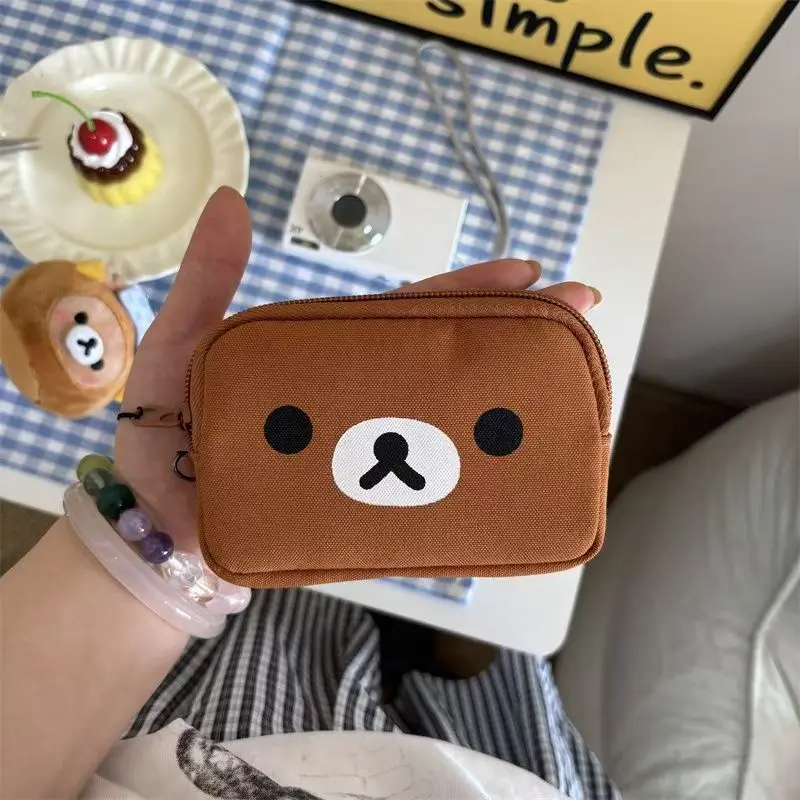 

Аниме Kawaii Rilakkuma Оксфордская ткань Ccd сумка для хранения губной помады красная сумка кошелек для монет сумка для карт сумка для наушников подарки на день рождения