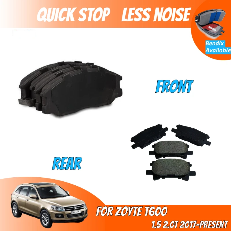 

THREEON Quick Stop Front Rear Brake Pads For ZOYTE T600 1.5T 2017-Present FDB1605