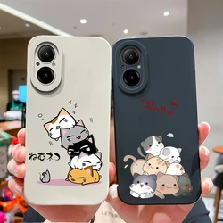 Oppo Realme C67 4G 케이스, 사랑스러운 고양이, 액체 실리콘, 내구성 있는 패션, 심플한 백 커버, Oppo Realme C67 RealmeC67 Funda