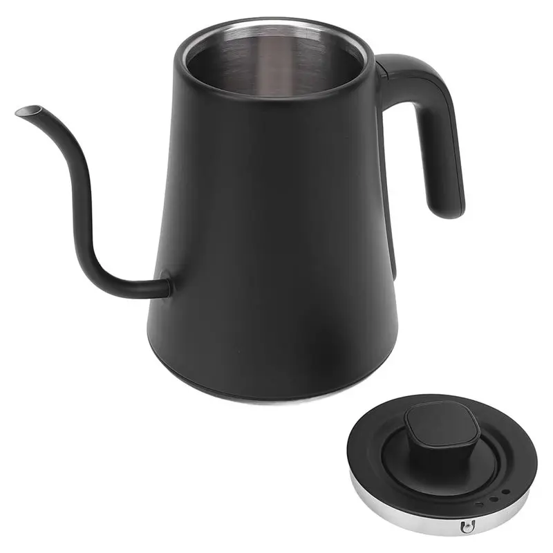A38T-Pour Over Kettle, Electric Gooseneck Water Kettle 1000Ml 1200W, 5 Temperature Levels Precise, Rapid Heating US Plug