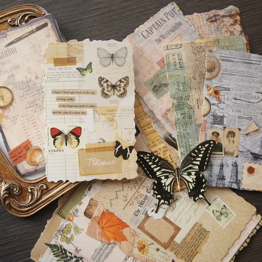 

15pcs Collage Old Time Elements Coming Together Design As Post Card Gift Greeting Cards Gift Party Invitation Scrapbooking Use