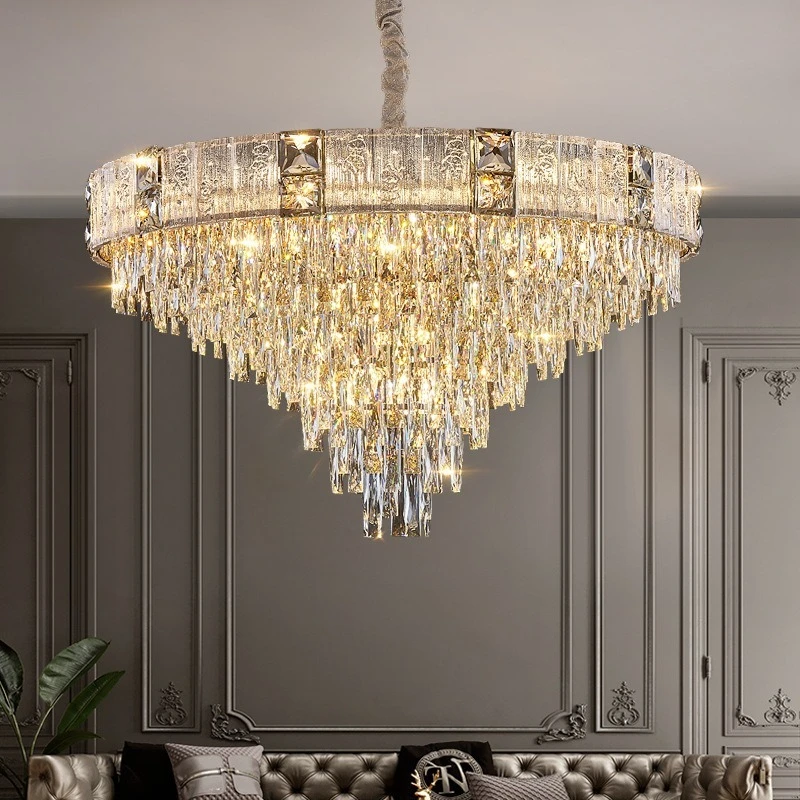 

Crystal Chandelier Luxury Gold For Dining Living Room Kitchen Bedroom Modern Crystal Pendant Light Hanging Chandelier