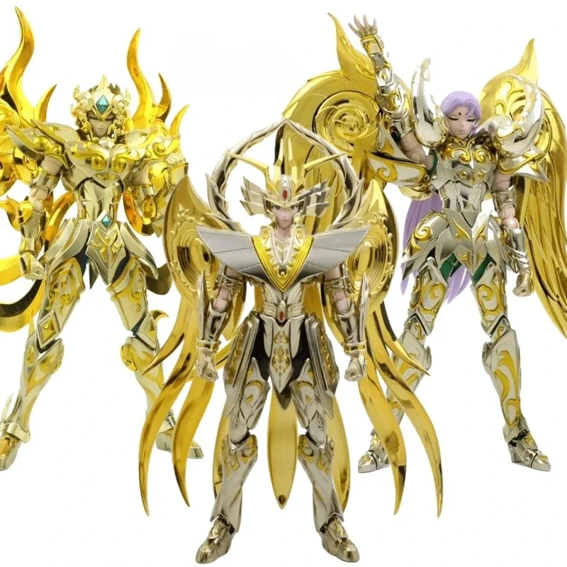 MC Model Saint Seiya Myth Cloth EX Leo Aiolia/Virgo Shaka/Aries Mu with Totem SOG Knights of The Zodiac Anime Action Figure Toys