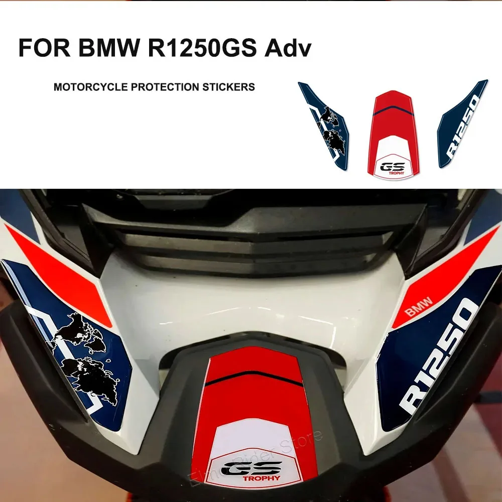 

Motorcycle 3D Gel Resin Front Beak Stickers Waterproof Anti-scratch Protector for BMW R1250GS ADV