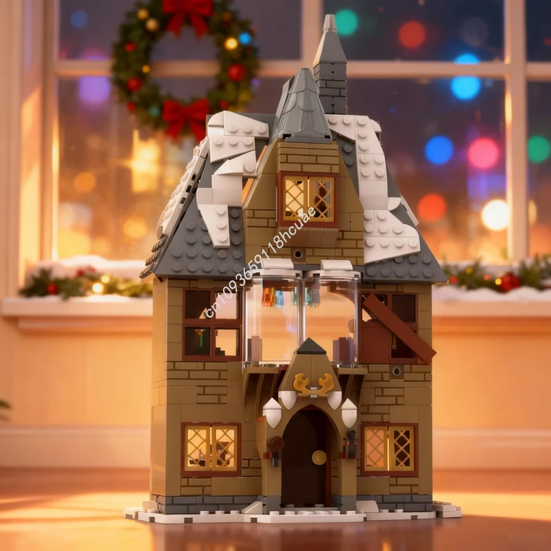 

555 деталей MOC Модель коттеджа Гарри Поттера, конструктор, архитектурный набор для сборки, сделай сам, рождественские подарки, игрушки, креативный конструктор, развивающая идея