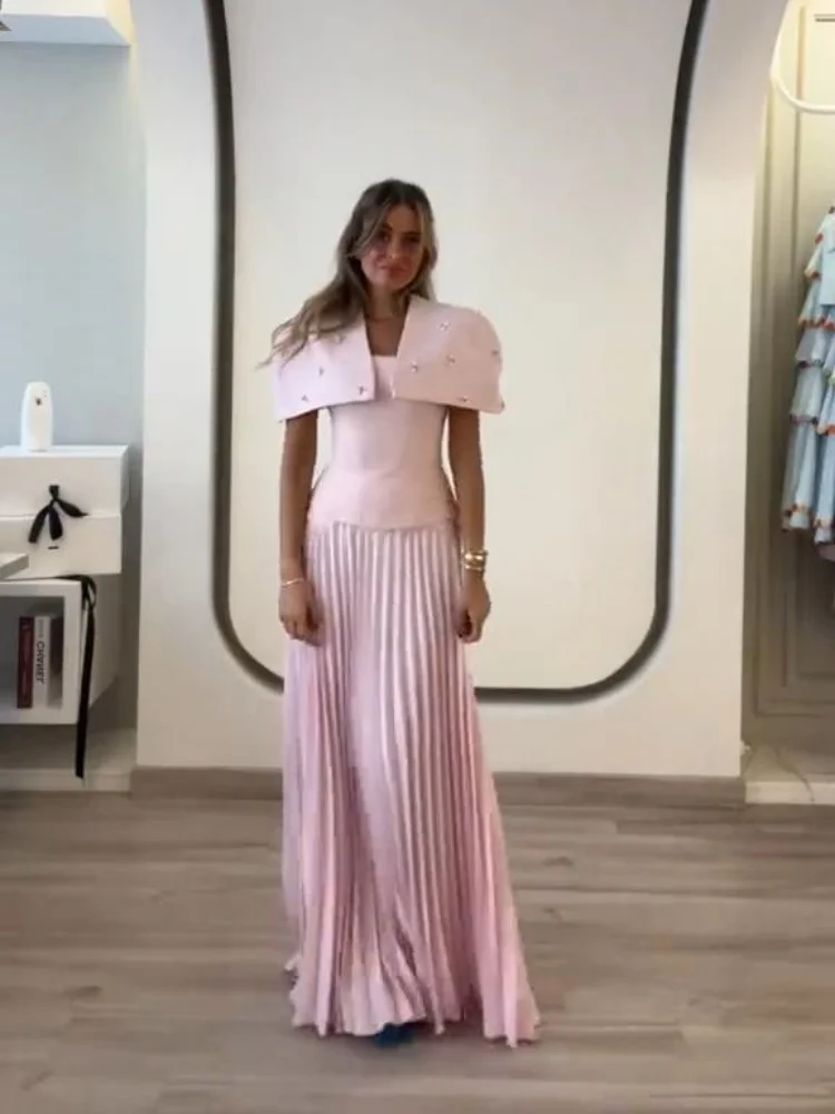 

2025 Summer Skirt Outfits Party Diamond Sleeveless Shawl Tank High Waist Skirts Female Set Elegant Evening Club Women's Clothing