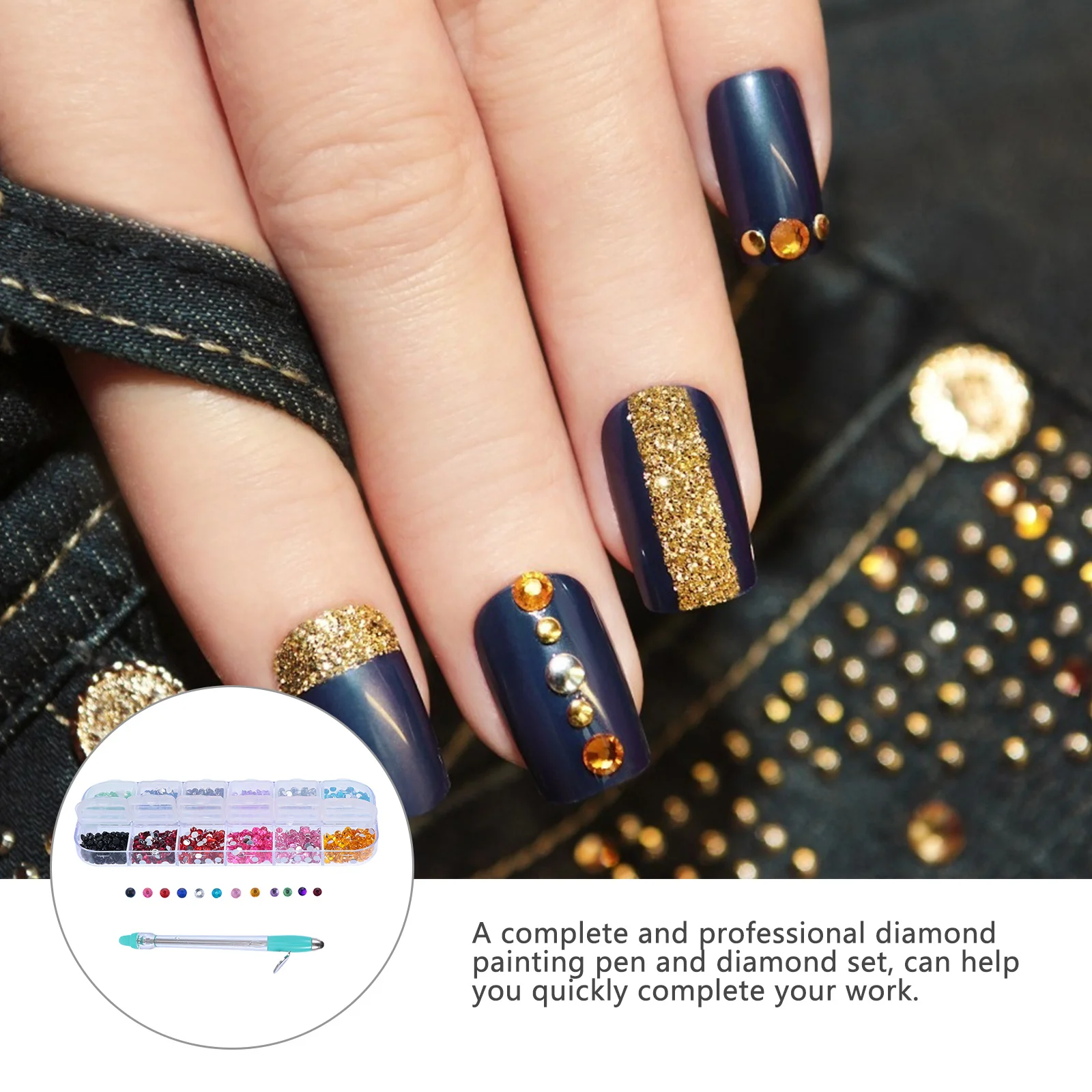 

1 set Point Drill Pen Set Diy Diamond Craft Material Kit Ergonomic Handle For Manicure Supplies Rhinestone Painting Tool Drill