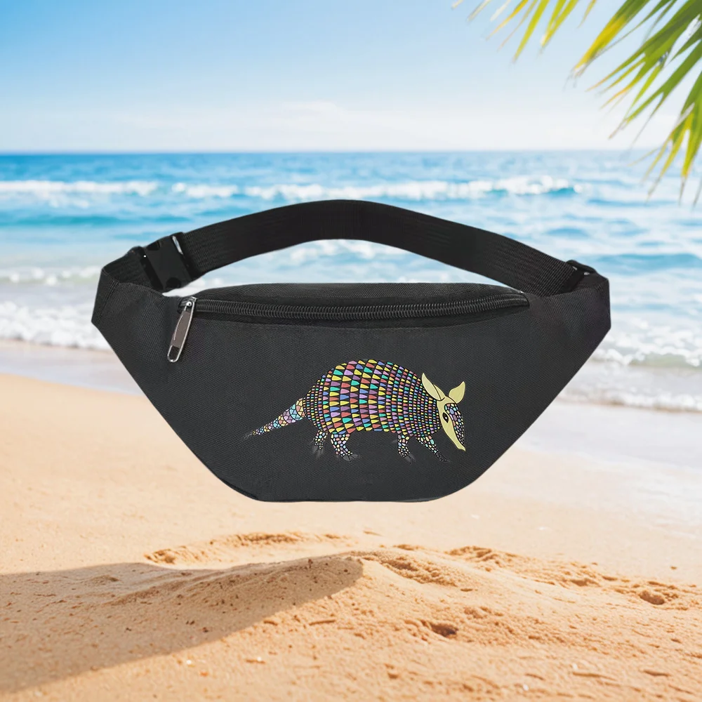 Artistic Armadillo Pattern Waist Backpack Crossbody Chest Bag Street Casual Sporty Fashionable Simple Unique Printed Design