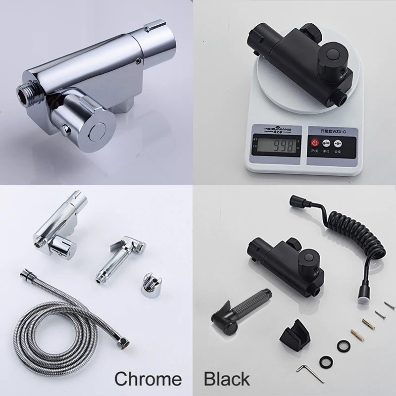BAKALA Thermostatic Wall-Mounted Bathroom Shower Bidet Toilet Faucet Hygienic Crane Square Mixer Portable Sprayer for Bathrooms
