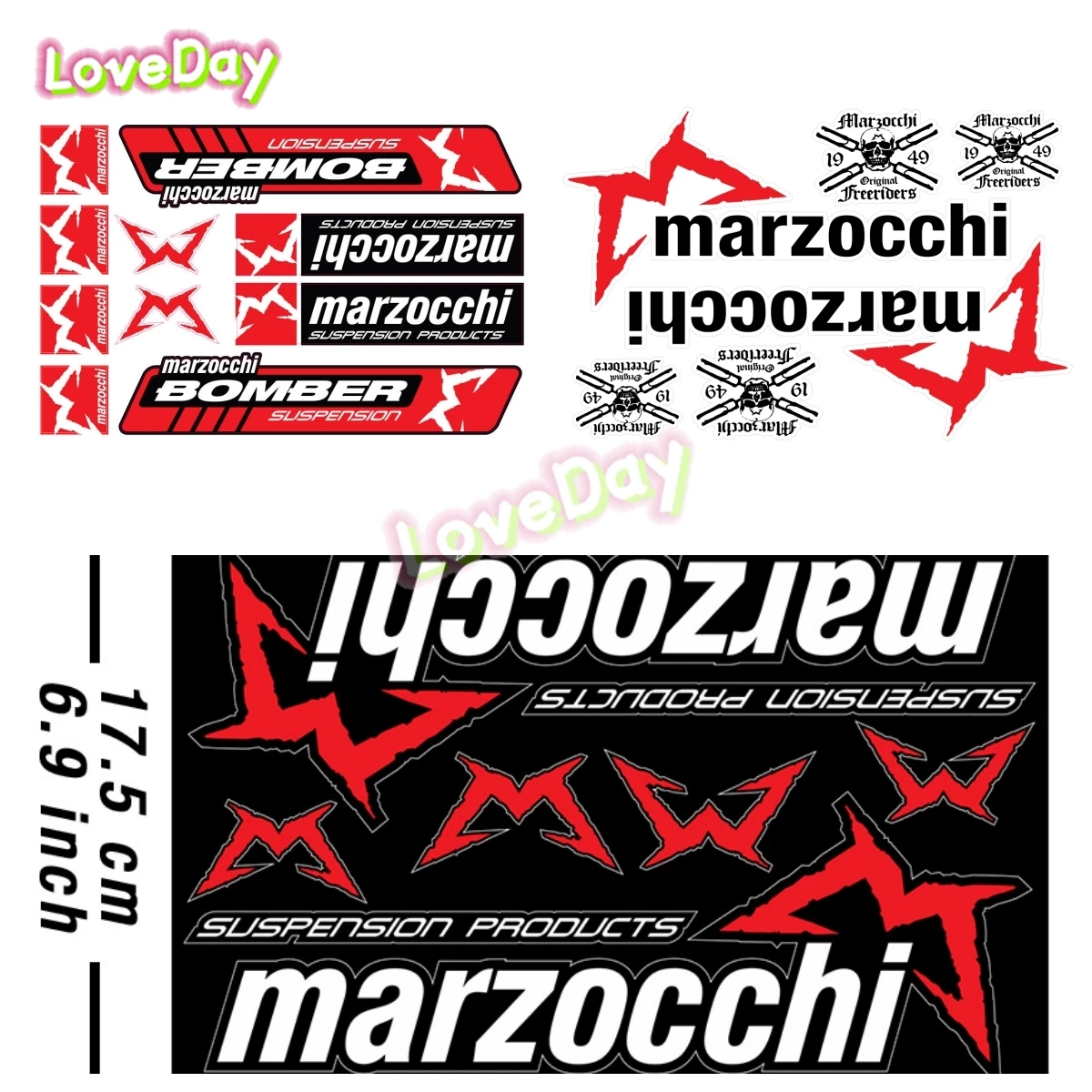 

Marzocchi Bomber Decals Sticker Heavy Duty Bicycle Bike Front Fork Old School Vinyl Graphic Decals Autocollant Aufkleber Adesivi