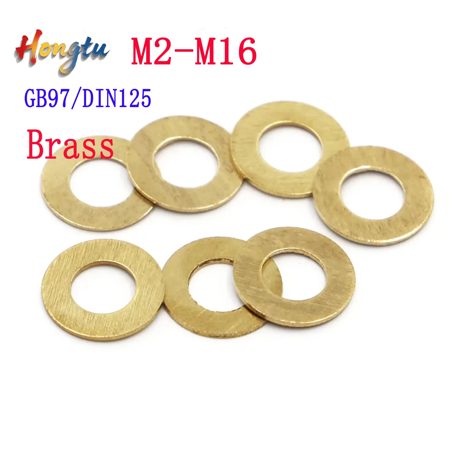 

5-100pcs M2 - M16 GB97/DIN125 Solid Brass Copper Flat Washers