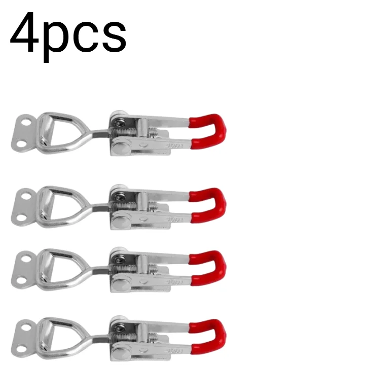 4001-SS Steel Adjustable Toggle Locking Clamp Door Bolt Type Pull Action Latch Hand 150kg Woodworking Tool 1/2/4pcs