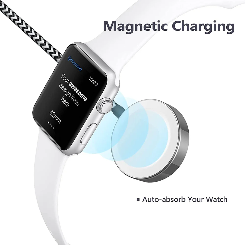 1.2M 3-In-1 USB Charging Data Cable For Iphone Watch Wireless Charger Magnetic Cable Type-C Fast Charging Cable For Android