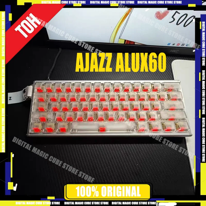 

Ajazz Alux60 Wired Mechanical Keyboard Gaming Keyboard 8000Hz RT0.01mm Magnetic Switch Customize E-sports Aluminium Alloy FPS