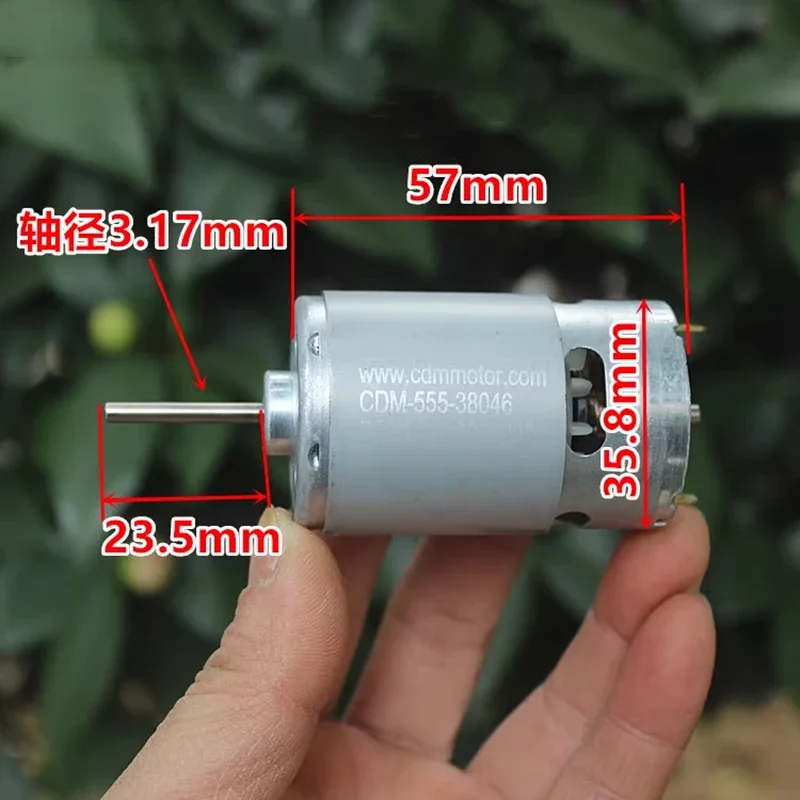 

RS-555 Mini 36mm Motor DC 12V 18V 21.6V 24V 13000RPM Medium Speed Front Ball Bearing Carbon Brush Motor DIY Hobby Toy Model