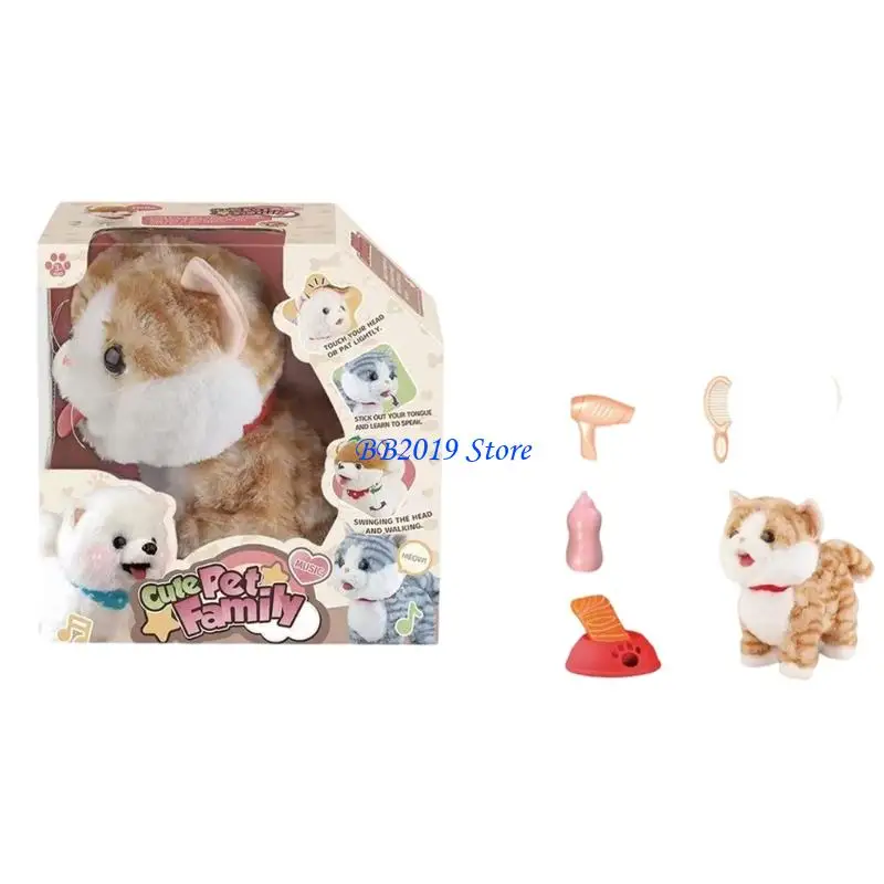 Q0KB 전기 애완 동물 장난감 모션 활성화 시뮬레이션 어린이를위한 동물 조기 학습 장난감