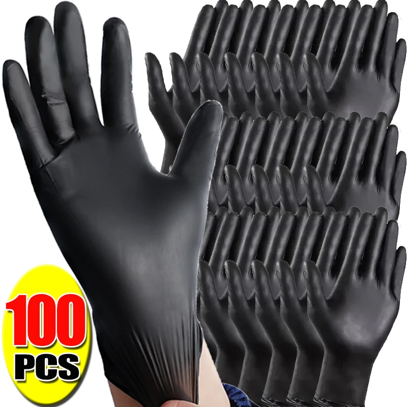 2/100PCS Disposable Thickened Gloves PVC Waterproof Gloves for Kitchen Cooking Home Cleaning Pet Garden Care Car Repair Industry