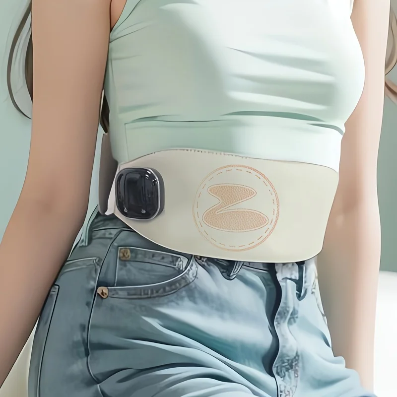 

Портативный перезаряжаемый мультимассажный пояс, 1 шт., поддержка талии с вибрирующей грелкой, регулируемый бандаж для спины 42,1 дюйма