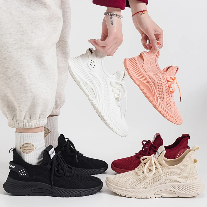 2023 메쉬 통기성 스포츠 신발, 편안한 다목적 얇은 야외 러닝 플랫 슈즈, 여름 신상 패션