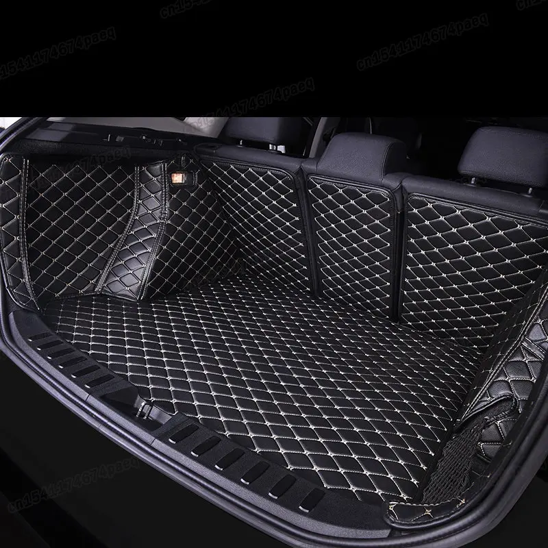 Leather Car Trunk Mat Cargo Liner for Volkswagen Vw T-cross 2018 2019 2020 2021 2022 2023 C11 Rear Boot Mats Fully Coverage Auto