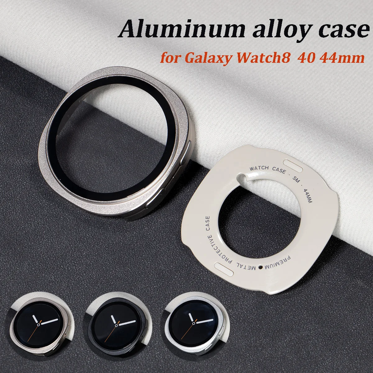 Luxuriöses Metall-Aluminium-Gehäuse für Samsung Galaxy Watch 8 40 mm, kratzfeste Abdeckung für Galaxy Watch 8 44 mm, harter Rahmenschutz