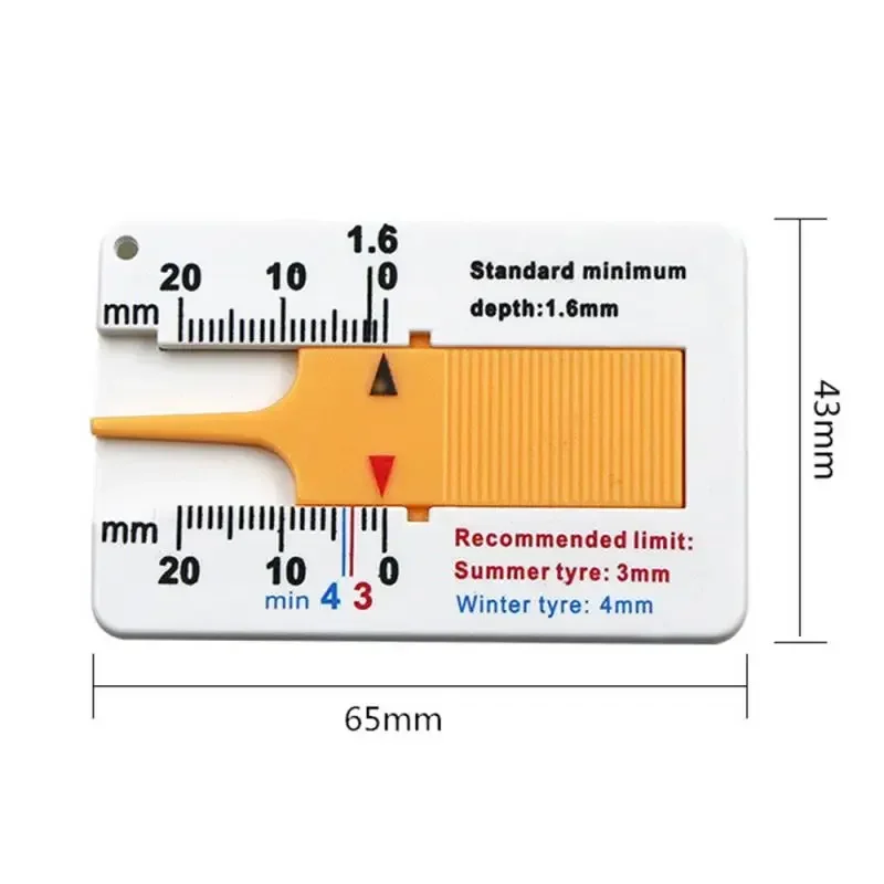 1PC 0-20mm Tyre Tread Depth Gauge Accessories Caliper Checking Tyre Tread Tool Depth Lightweight Plastic High Quality