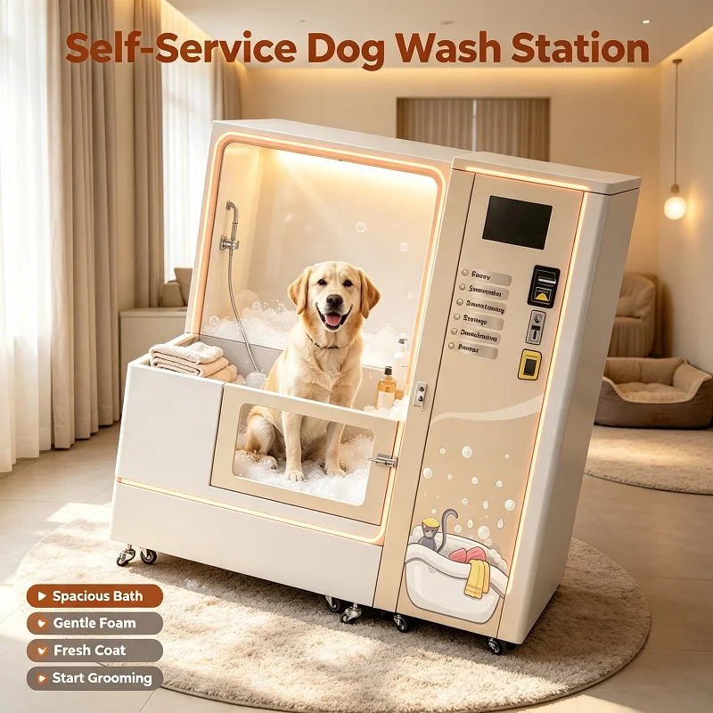 Dog Wash Vending Machine 6kW 220‑380V Easy Maintenance Pet Grooming Kiosk For Pet‑Friendly Convenience Store Business Customized