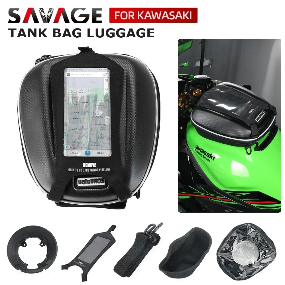 

Tank Bag For KAWASAKI Z400 Z650/RS NINJA 400 650 ZX4R ZX-4RR ZX10R ZX-10RR H2 SX SE Motorcycle Luggage Tanklock Parts Backpack