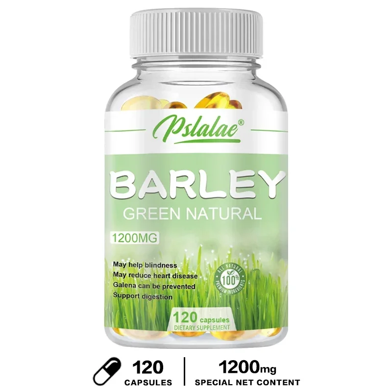 Barley Grass Capsules - Rich in Vitamins & Fiber, Antioxidants, Immune System, Digestion & Heart Health, Cardiovascular Health S