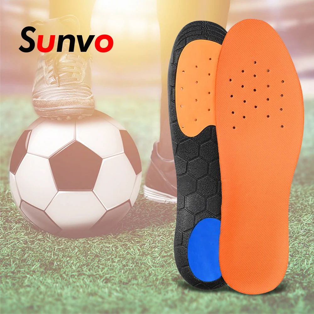 Sunvo Football Insoles Arch Support Shock Absorption Cushion Pad U-shaped Heel Non-slip Wear Resistant Breathable Sport Shoe pad