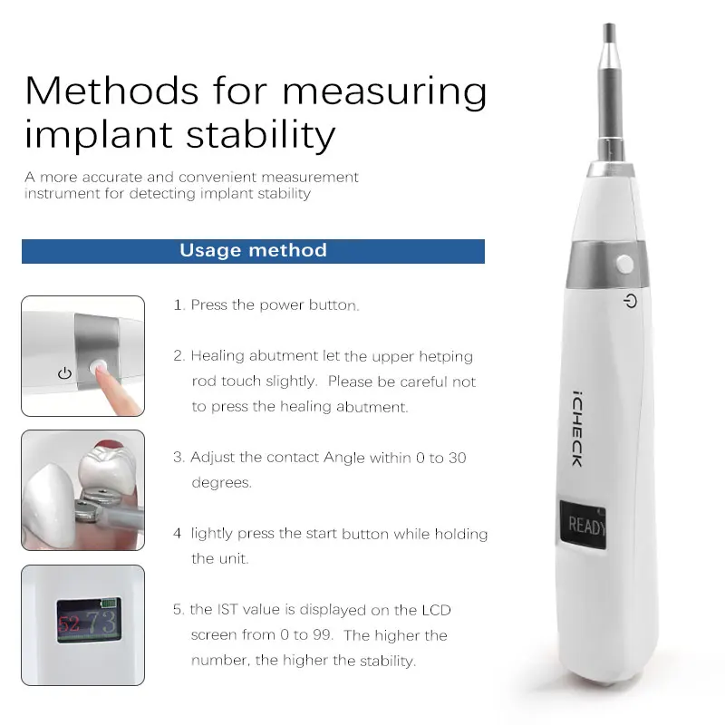 JUMTOP Dental Implant Monitor Oral Implant Stability Measurement Device Dentistry Detector Tools