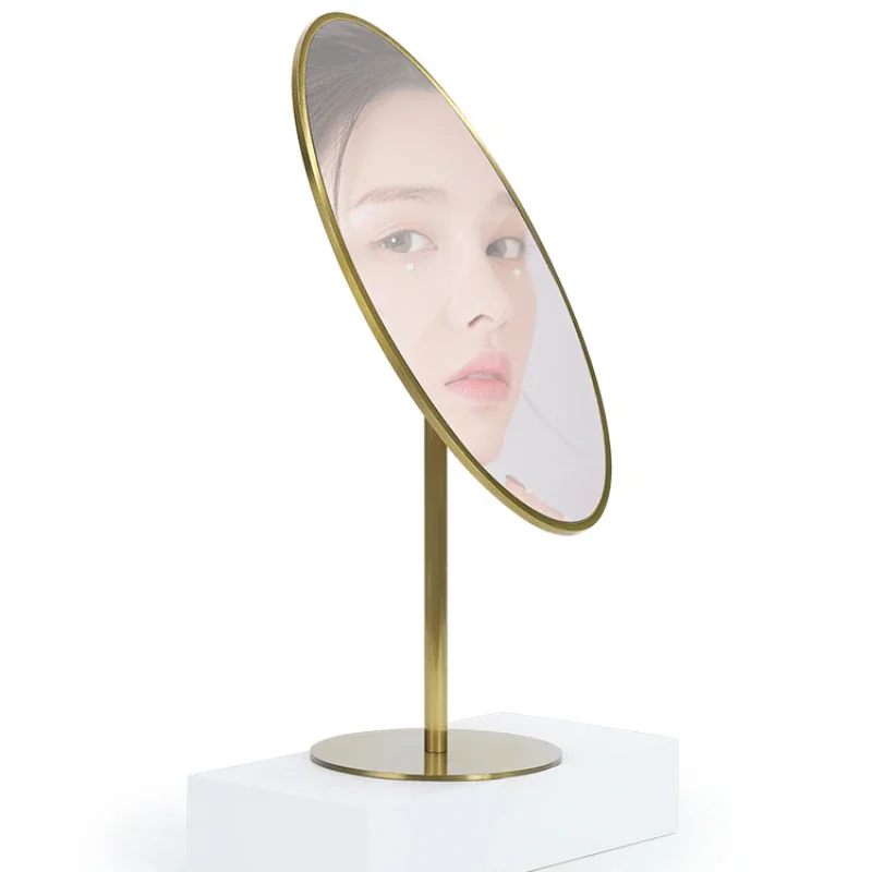 Jewelry store counter dedicated mirror, home desktop metal display mirror, 180 degree flip dressing and makeup mirror