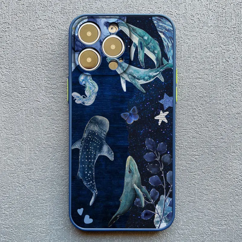 Weltraum-Ozean-Walfisch-Hai-Schwimm-Handyhülle für iPhone 17 16 15 14 11 12 13 Mini Pro Max Cover X XR X 16 15 14 Plus Fundas – Detail 6