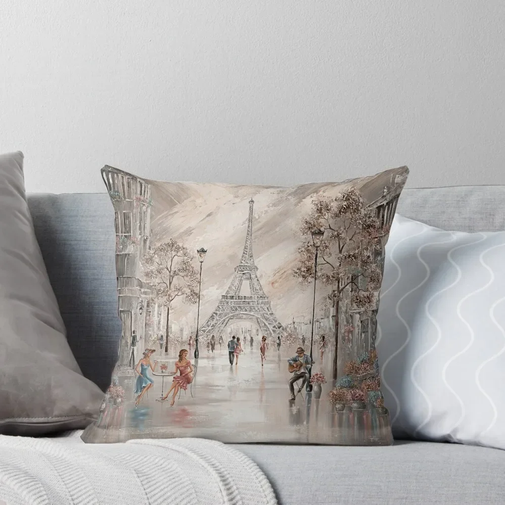 

Tea in Paris, Parisian Cafe Throw Pillow Decorative Pillow Covers For Sofa Christmas Pillow Covers Sofa Cover