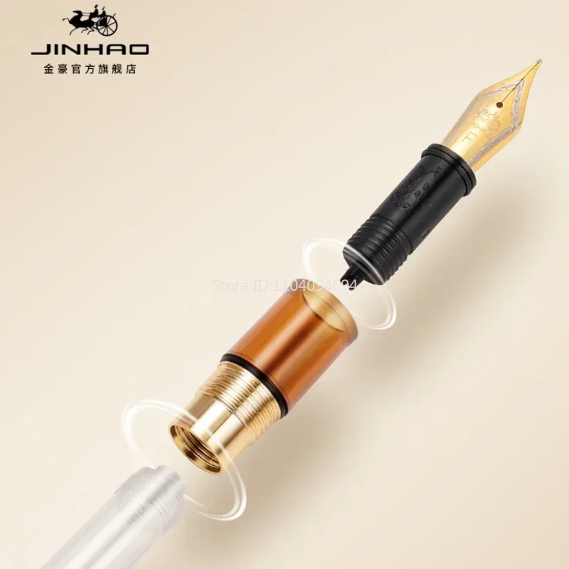 

JINHAO 9016 цветная металлическая перьевая ручка с прессом, выдвижные перья, чернильные ручки для бизнеса, офиса, школы, подарок для письма