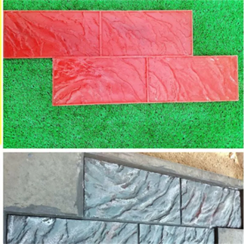 Cultural Stone Wall Embossed Floor Mold Cement, Antique Green Brick Art, Paving Construction, 75cm, 30cm